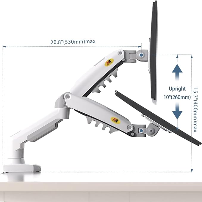 NB North Bayou Dual Monitor Desk Mount Stand Full Motion Swivel Computer Monitor Arm for Two Screens 17-27 Inch with 4.4~19.8lbs Load Capacity for Each Display F160-W