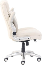 Amazon Basics Ergonomic Executive Office Desk Chair with Lumbar Support, Flip-up Armrests, Adjustable Height, Cream Leather