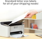 Premium Label Supply White Sticker Full Sheet Shipping Labels – 8.5" x 11" – Laser/Inkjet Compatible – (1 Label/Sheet), 100 Sheets - Letter Size