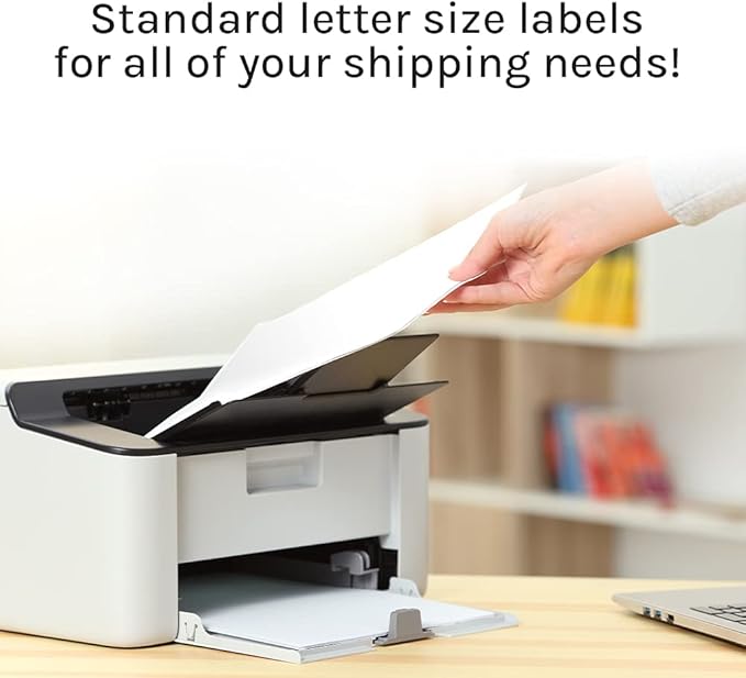 Premium Label Supply White Sticker Full Sheet Shipping Labels – 8.5" x 11" – Laser/Inkjet Compatible – (1 per Sheet), 1000 Sheets - Letter Size