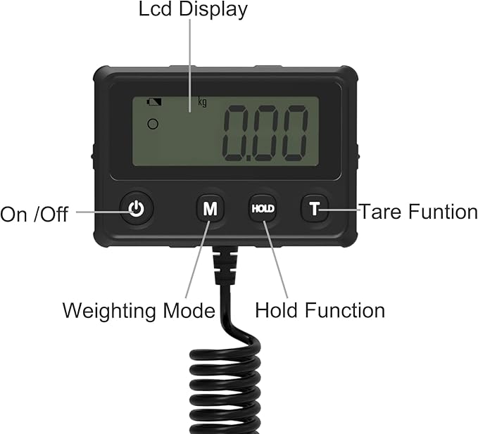 Maxus Shipping Scale 440lb, LCD Digital Postal Scale with Hold and Tare Funtion, Postage Scale for Packages Luggage Post Office Warehouse, Battery and Tape-c Power, Black