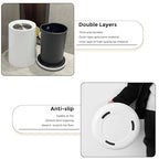 10 L/2.6Gallen,Swing Lid Trash Can,Metal Garbage Can with Flipping Lid,for Bathroom,Living Room,Bedroom,Hotel,Office, Laundry Room(White)