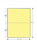 Limited Papers (TM) 8.5x11 Perforated Paper, 20/50 Pound, 75 GSM, Variety of Perforation Sizes and Colors, for Forms, Tickets, Postcards, Business Cards. (Pink, 2 up - horizontal 5.5”)