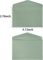 120 Pack Kraft Mini Envelopes Small Envelopes Self-Adhesive Tiny Pockets for Business Cards Christmas Holiday Small Gift Cards Invitations Cards(4.13"×2.76") (Sage-Green)