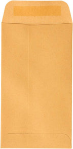 JAM PAPER #5.5 Coin Business Envelopes with Peel and Seal Closure - 3 1/8 x 5 1/2 - Brown Kraft Manila - Bulk 250/Box