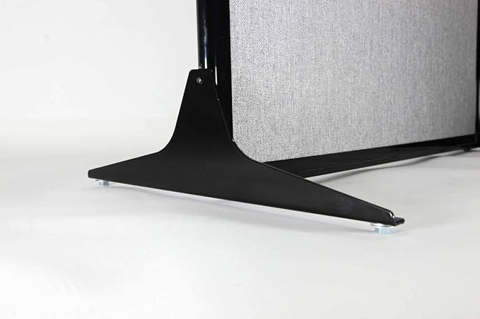 Versare Office Workstation Screen | Portable Wall Divider | Modern Cubicle | Freestanding Privacy Screen | Flexible Work Space | 3 Panels | 99" Wide x 70" Tall Black SoundSorb Panels with Window