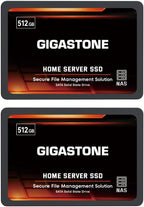 Gigastone Home Server SSD 512GB NAS SSD Drive Cache (2-Pack) 24/7 Durable TLC High Endurance Personal Cloud Data Sync Network Attached Storage RAID 3D NAND 2.5" SATA Internal Solid State Hard Drives
