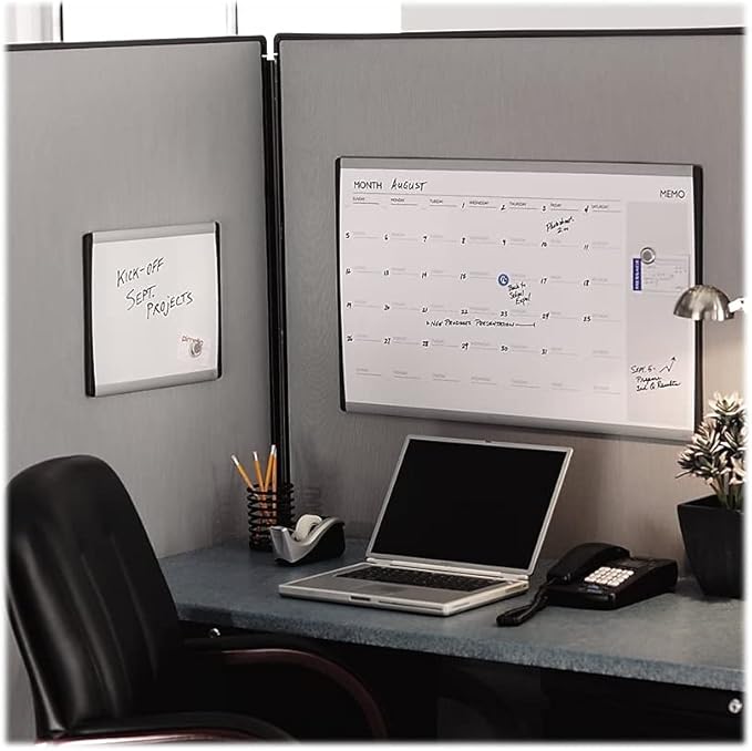 Quartet Dry Erase Board, Magnetic, 30" x 18", Whiteboard, Cubicle, Arc, Aluminum Frame (ARC3018)