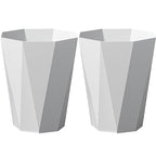 Trash Can Plastic Waste Basket 2.6 Gallon Garbage Can for Bathroom Office Bedroom Kitchen, 2 Pack White