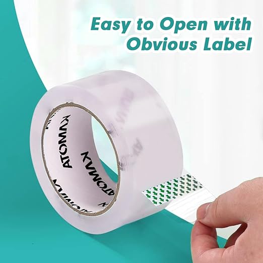 KAMOTA Packing Tape, 12 Rolls Heavy Duty Clear Packaging Tape for Shipping Packaging Moving Sealing, 2 inches Wide, 65 Yards Per Roll, Total 780 Yards with 2 Dispensers