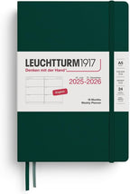 LEUCHTTURM1917 - Weekly Planner Hardcover Medium (A5), 18-month, Jul. 2025 - Dec. 2026, English, Forest Green