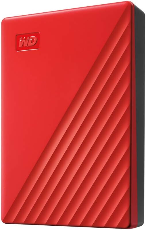 WD 4TB My Passport, Portable External Hard Drive, Red, backup software with defense against ransomware, and password protection, USB 3.1/USB 3.0 compatible - WDBPKJ0040BRD-WESN