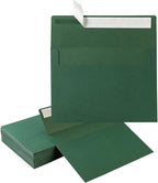 Wishop 100 Pack Dark Green A7 Envelopes Self-Adhesive 5x7 Envelopes for Invitations, 5x7 Greeting Cards