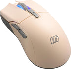 iRocks M31R Wireless Gaming Mouse, Triple Mode 2.4G/ Bluetooth/USB-C Detachable Cable Gaming Mouse, Kailh GM8.0 Switches, Advanced PixArt PAW3395 Optical Sensor, Up to 26,000 DPI - Light Buff Brown