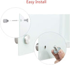 Magnetic Glass Whiteoard with Eraser 48" x 36" Frameless Tempered Glass Dry Erase Whiteboard with Marker Tray for Interactive Office, Wall Mounted Whiteboard (White)