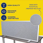 OBEX Acoustical Free Standing Privacy Screen, Cubicle Accessories Desk Privacy Panel, Desk Dividers for Office, Office Furniture Partitions Portable Sound Proof Dividers, 24" x 72", Overcast