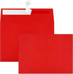 50 Pack 5x7 Envelopes - Self Seal for Weddings, Invitations, Photos, Greeting Cards & Mailing (Red)
