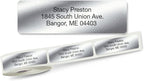Colorful Images Silver Metallic Foil Rolled Return Address Mailing Labels with Dispenser, Customize with Name & Shipping Address, 500 Self Adhesive, Easy Peel Sticker Label Roll, 3/4" x 2 1/2"