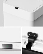 Cesun Bathroom Trash Can with Lid, 4 Gallon Motion Sensor Garbage Can Automatic Touchless Trash Cans, Slim Plastic Smart Waste Basket for Bedroom, Office, Living Room, White