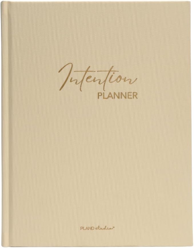 Pland Studio 90-Day Planner Journal – Undated Daily Goal Organizer in Alabaster Linen | Gratitude Journal, Habit Tracker, Vision Board, and Reflection Pages for Mindful Planning