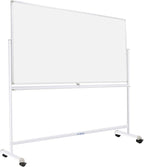 H-Qprobd Mobile Whiteboard 72"x40" Magnetic Dry Erase Board with Stand Double-Sided Rolling Whiteboard for Office, Home & School