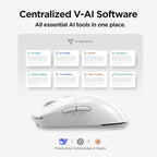 Virtusx AI Mouse, Jethro V1 – AI Voice & Audio Recorder, Note Taking Mouse for Computer & Laptop with Centralized AI Software, AI Writing Tools, Voice Typing, Transcribe, Translate & Summarize