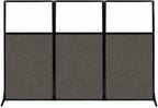 Versare Workstation Partition | Portable Wall Divider | Modern Office Cubicle | Free Standing Privacy Screen | Flexible Work Space | 99" x 70" W/Window, Mocha Fabric Panels