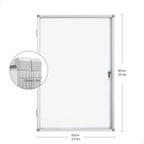 Lockable Magnetic Enclosed 36x24 inches Dry-Erase whiteboard, Tamper-Resistant Wall-Mounted Display whiteboard, Aluminum-Framed Window whiteboard (White)