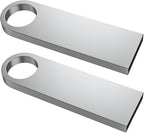 ABLAZE 64GB Flash Drive 2 Pack, Metal USB 2.0 Thumb Drives with Keychains USB Stick Pendrive (Sliver)