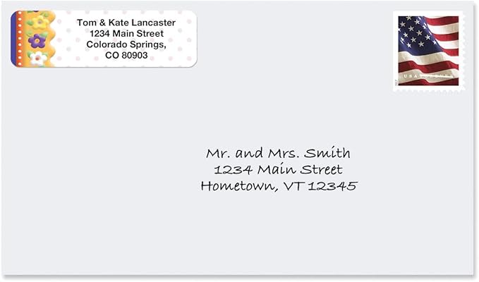 Colorful Images Frosting Flowers Rolled Personalized Return Address Mailing Labels with Dispenser, Customize with Name & Shipping Address, 250 ¾” x 2½” Self Adhesive, Easy Peel Label Roll