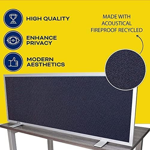 OBEX Acoustical Free Standing Privacy Screen, Cubicle Accessories Desk Privacy Panel, Desk Dividers for Office, Office Furniture Partitions Portable Sound Proof Dividers, 24" x 42", Slate