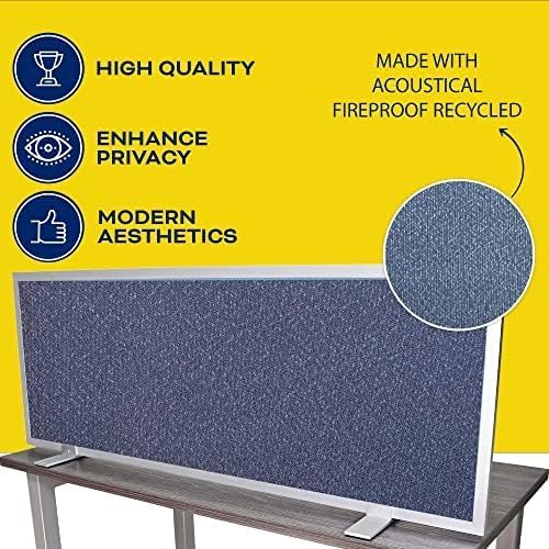 OBEX Acoustical Free Standing Privacy Screen, Cubicle Accessories Desk Privacy Panel, Desk Dividers for Office, Office Furniture Partitions Portable Sound Proof Dividers, 12" x 42", Graphite
