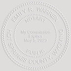 MaxMark Notary Seal Round Embosser for Wyoming State - Includes Gold Burst Seal Labels (50 Count)