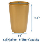 HOLDN’ STORAGE Small Trash Can - 1.58 Gallon Open Top Waste Bin, Compact Waste Can Perfect for Bathroom, Kitchen, Office, Dorm - Durable Garbage Can - Soft Brass