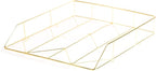 U Brands Desktop Letter Tray, Wire Metal, Gold