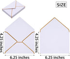 50 Pack White A4 Envelopes 4x6 Self-Adhesive V Flap Envelopes with Gold Border for Office, Greeting Card, Wedding, Graduation, Baby Shower, Parties, Invitations (4.25x6.25 inches)