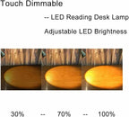 HomeFocus - Bedside Table Lamp,LED Desk Lamp,Reading Light,Eye-Caring for Reading Lamp,LED 5W,Touch dimmable Bedside lamp,Bedside Night Light,Metal,Satin Nickel.