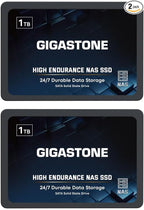 Gigastone 1TB NAS SSD Drive (2-Pack) 24/7 Durable TLC High Endurance RAID Data Storage Network Attached Storage 2.5" SATA Internal Solid State Hard Drives