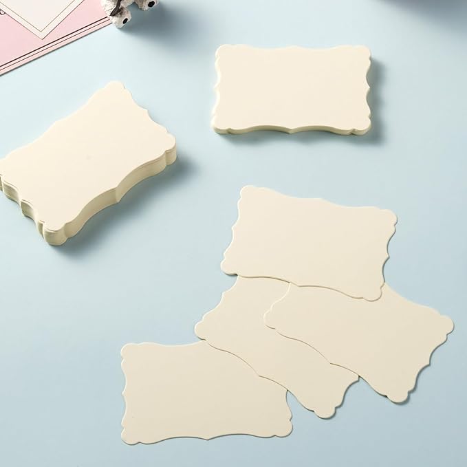 120 Pieces Small Mini Business Cards Vintage Assorted Colors Blank Note Cards Gift Word Card for Business Cards, Gift Cards (Cream, 3.66x 2.36 inches)