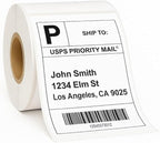 Compulabel 4" x 6" Direct Thermal Labels, White, 3" Core, Perforated, Permanent Adhesive, 2 Rolls, 1000 Labels per roll, 2000 Total