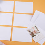 Wishop 50 Pack Self-Adhesive Envelopes with Fold Cards for Wedding Invitations, Greeting Cards, Baby Shower, Letter Mailing (White, 4x6)