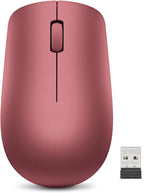 Lenovo 530 Full Size Wireless Computer Mouse for PC, Laptop, Computer with Windows - 2.4 GHz Nano USB Receiver - Ambidextrous Design - 12 Months Battery Life - Cherry Red