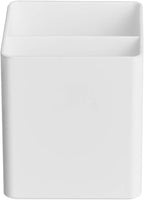 Amazon Basics Plastic Desk Organizer - Pen Cup Holds Pens/Pencils, White