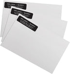 Striking Black Modern Rolled Address Labels/Roll of 250 Personalized Address Labels/Designer Return Address Stickers in Elegant Plastic Dispenser