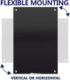 72" x 40" Black Glass Whiteboard | Frameless Magnetic Dry Erase Board with Marker Tray | Premium Frosted Glass Surface - Wall Mounted for Office, Conference Room & Home