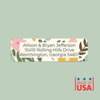 Pastel Floral Rolled Address Labels / 250 Personalized Return Address Labels/Designer Address Stickers in Elegant Plastic Dispenser