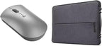 Lenovo 600 Bluetooth Silent Mouse, Blue Optical Sensor, Adjustable DPI, 4 Button & Urban Laptop Sleeve 14 Inch for Laptop/Notebook/Tablet Compatible with MacBook Air/Pro