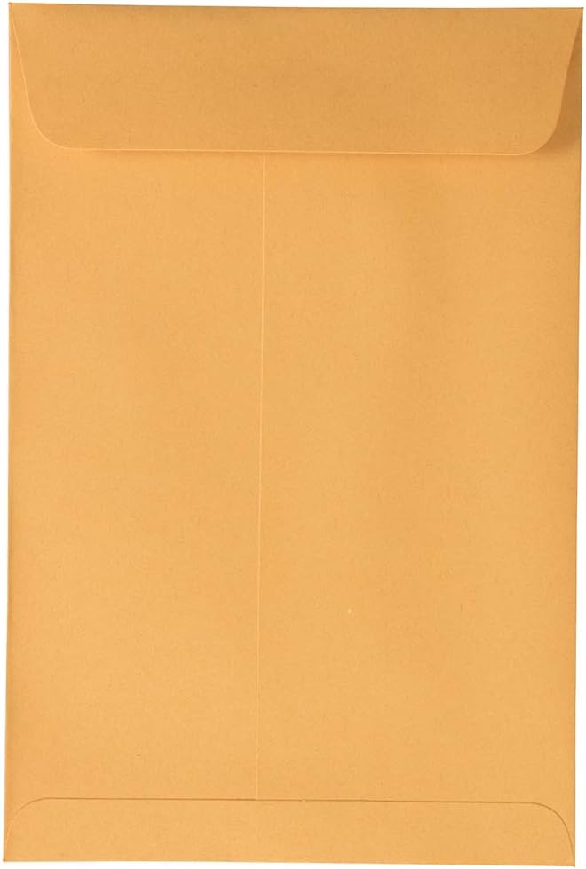 JAM PAPER 6 x 9 Open End Catalog Envelopes with Peel and Seal Closure - Brown Kraft Manila - Bulk 500/Carton