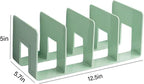 2PCS Acrylic File Organizer for Desk, Desktop Document/Mail Organizer, 4 Compartments Plastics Invisible Bookshelf Floating (12.5" x 5.7" x 5", Green)