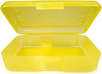 Craft County | Transparent Pencil Box | Colored Utility Box Storage Office Supplies Organizer | Yellow